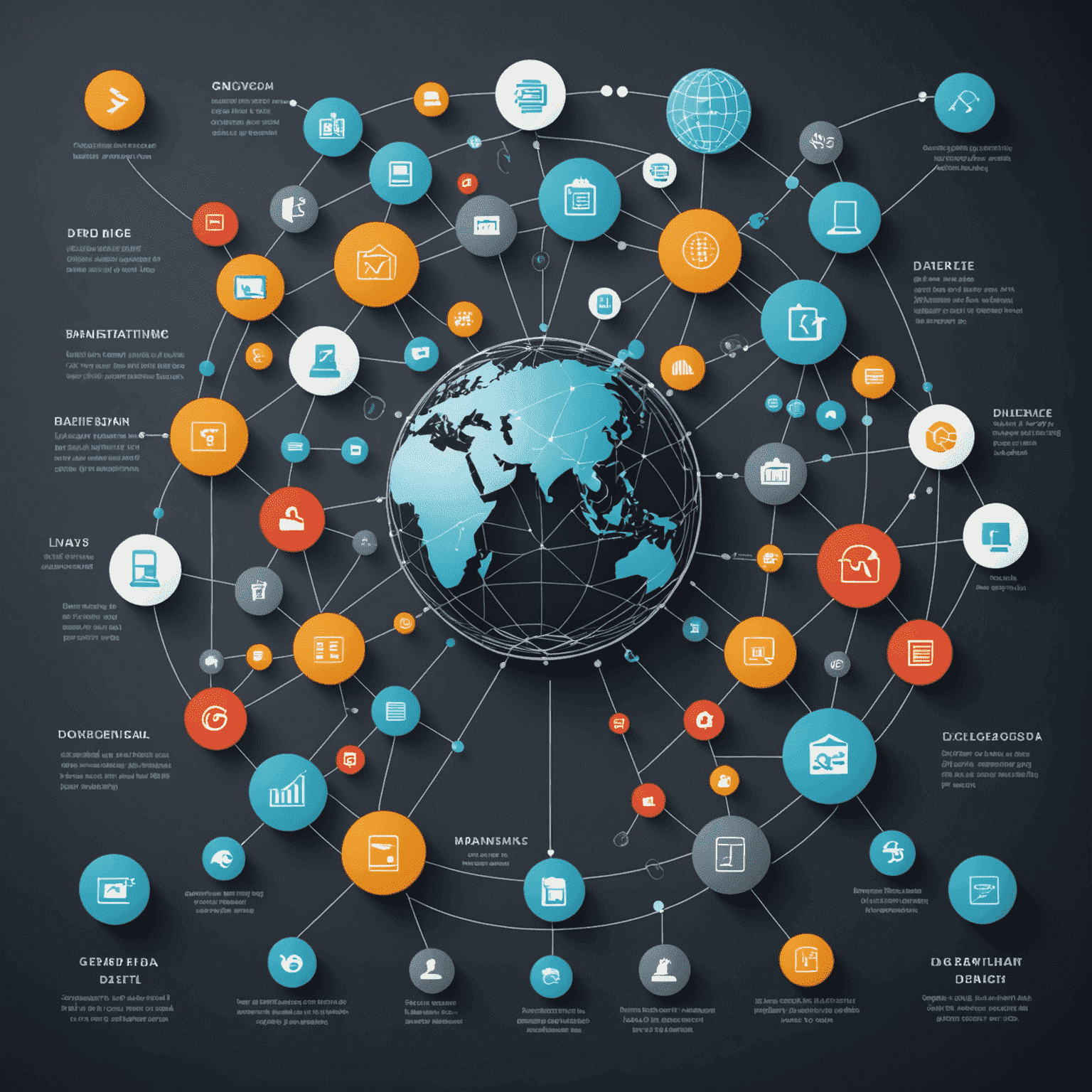 Visual representation of big data analytics, showing various data sources, processing, and insights