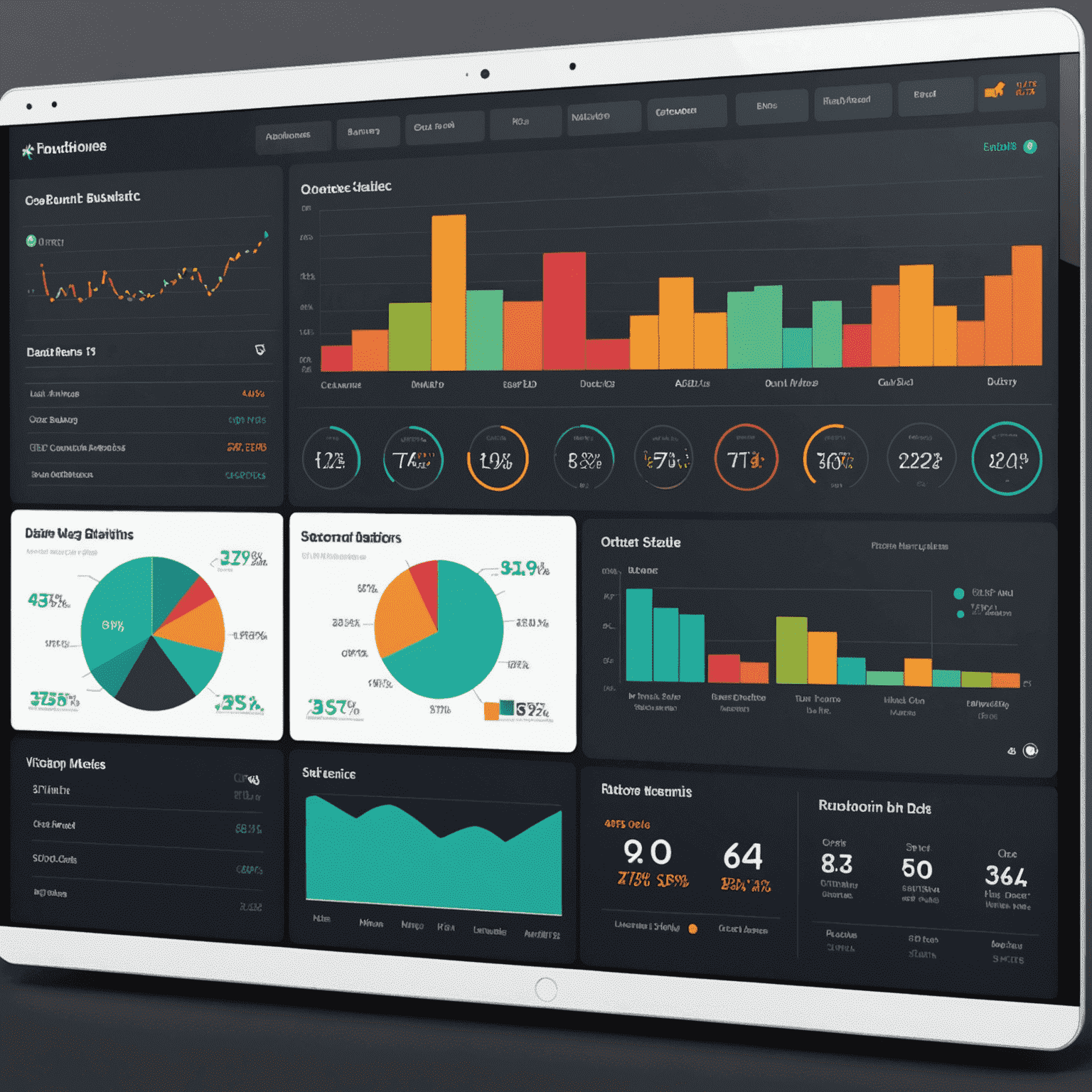 Example of data visualization dashboard showing key business metrics and insights