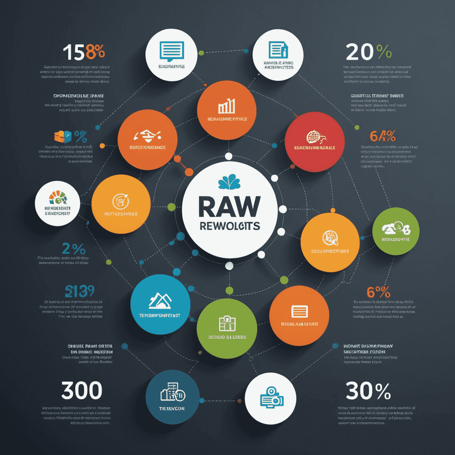 Infographic showing the transformation of raw data into actionable insights that drive business success